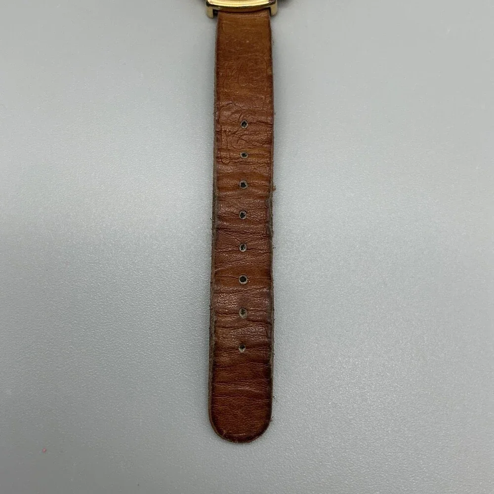 Vintage Timex Unisex Watch 33mm Dopey Disney Brown Leather Strap New Battery